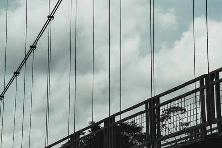 bridge over the river in the amazon, metal structure, large bridges. Ecuadorの写真素材