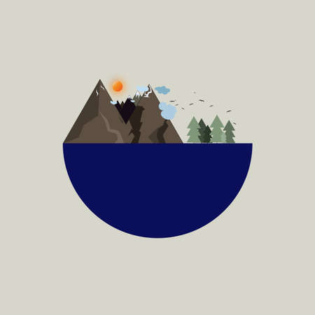 Landscape vector in shapeのイラスト素材