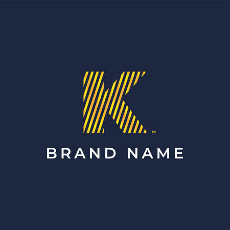 K Line Letter Logo Designのイラスト素材