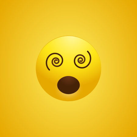 Shocked emoji cartoon faceのイラスト素材