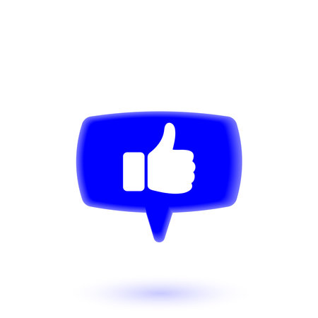 3D Illustration, like or thumb up icon buttonのイラスト素材