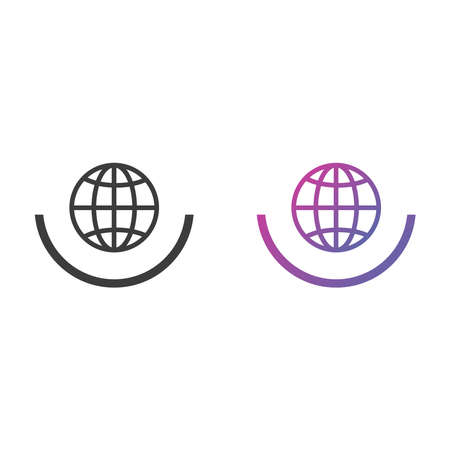 Globe, website icon, in solid and gradient colorのイラスト素材