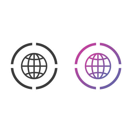Globe, website icon, in solid and gradient colorのイラスト素材
