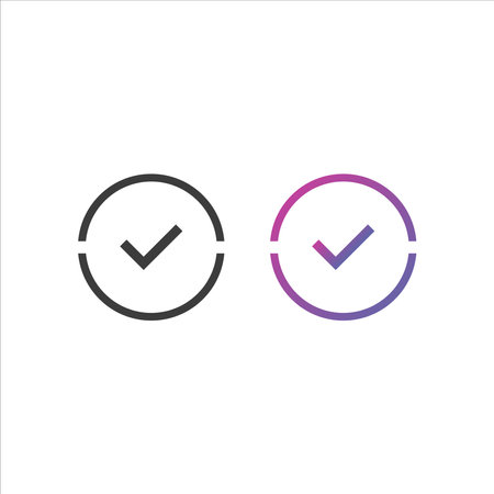 Checkmark icon, in solid and gradient colorのイラスト素材