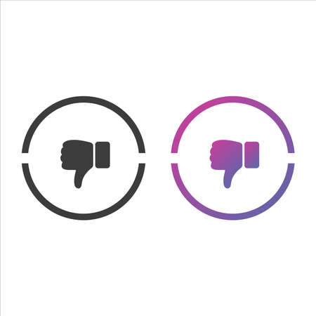 Dislike, unlike icon button, in solid and gradient colorのイラスト素材