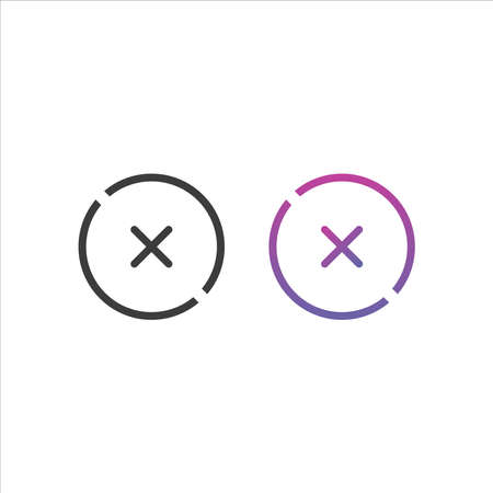 Cross sign icon, in solid and gradient colorのイラスト素材