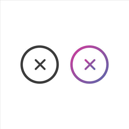 Cross sign icon, in solid and gradient colorのイラスト素材