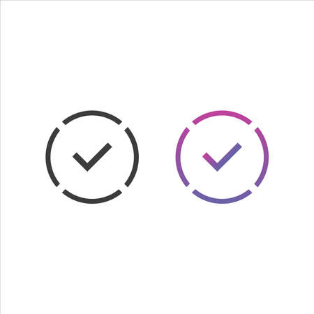 Checkmark icon, in solid and gradient colorのイラスト素材