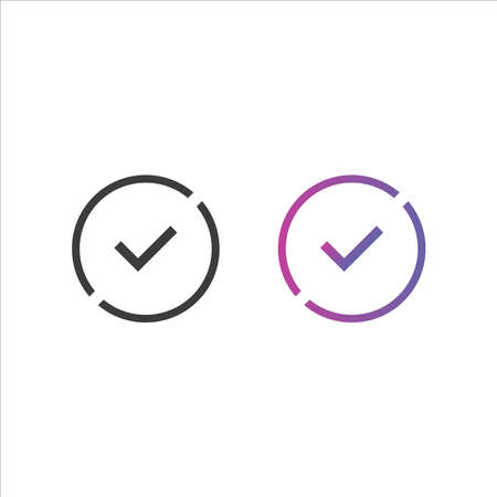 Checkmark icon, in solid and gradient colorのイラスト素材