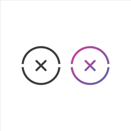 Cross sign icon, in solid and gradient colorのイラスト素材