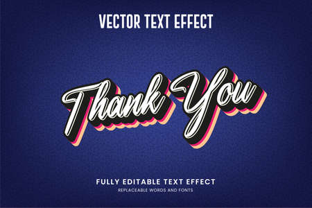 Thank you editable text effectのイラスト素材
