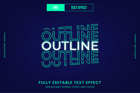 Outline editable vector text effectのイラスト素材