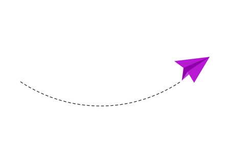 Dashed line paper airplane routeのイラスト素材
