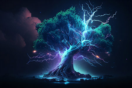 Spiral galaxy in a space digital art with generative ai technologyの素材