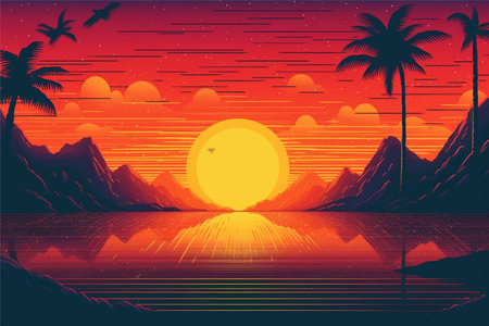 Retro bckground, ai generated imageの素材