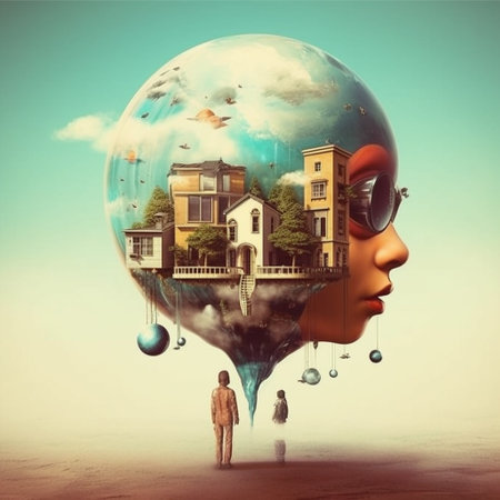 Portrait of a woman digital art with ai generatedの素材