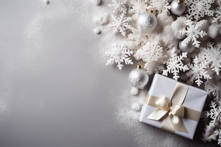 Christmas background with gift box and christmas tree, new year banner backgroundの素材