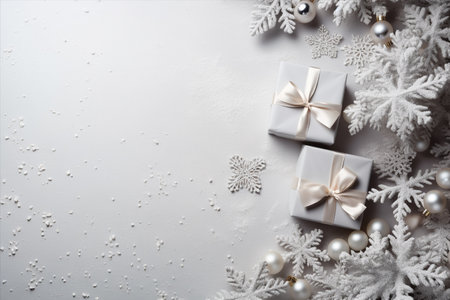 Christmas background with gift box and christmas tree, new year banner backgroundの素材