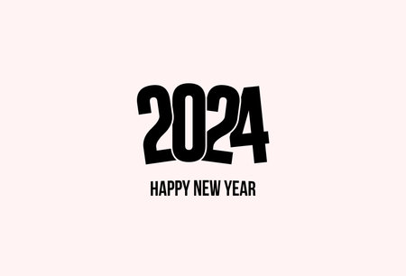 Happy new year 2024 text design, happy new year backgroundのイラスト素材