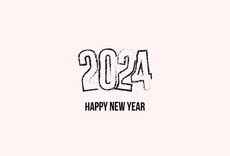 Happy new year 2024 text design, happy new year backgroundのイラスト素材