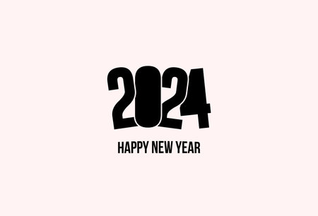 Happy new year 2024 text design, happy new year backgroundのイラスト素材