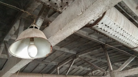 Old factory building, Old lampの写真素材