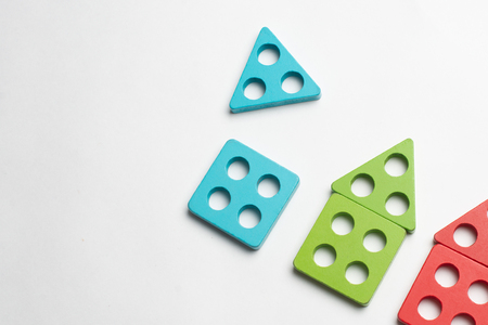 Colorful developing toy for children on white backgroundの写真素材