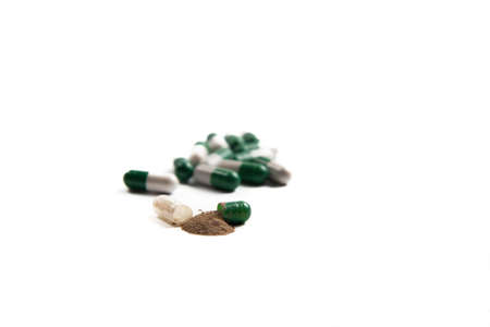 Coronavirus 2019-nCoV outbreak. Pills and drug, care during illness.の写真素材