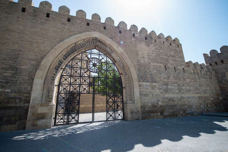 Baku, Azerbaijan - April 29, 2020: Street in Icheri Sheher (Old Town) of Baku, Azerbaijan. Icheri Sheher is the historical core of Baku.のeditorial素材