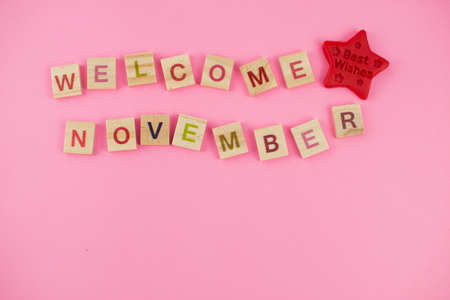 Welcome november month. Autumn season.の写真素材