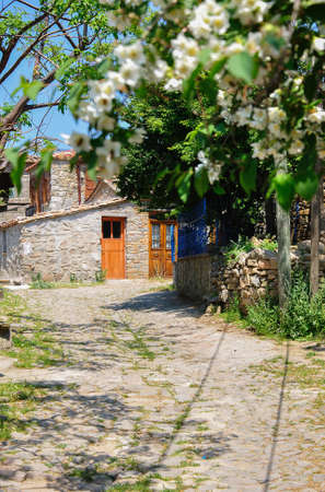 abandoned stone house in gokceadaの写真素材