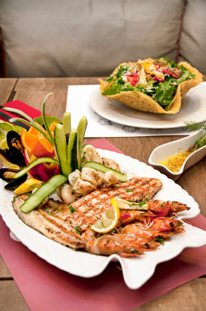 Mixed fish with vegetables