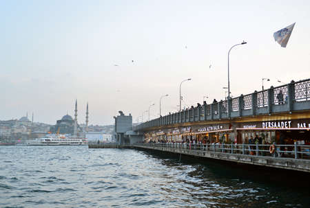 Galata Bridge connecting the Golden Horn and the Sea of Marmaraのeditorial素材