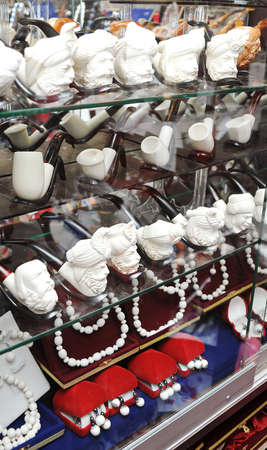 Traditional meerschaum pipe in Eskisehir city, Turkeyのeditorial素材