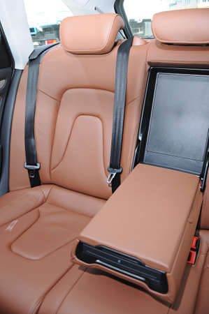 Orange leather seats and comfortable seats designed for driving comfortのeditorial素材