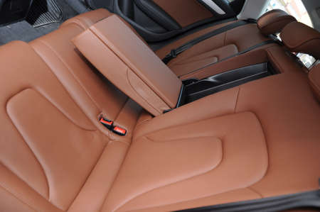 Orange leather seats and comfortable seats designed for driving comfortのeditorial素材