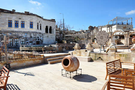 Stone houses that have been restored and restored to a modern design and turned into a hotel in uchisar, Cappadocia, Turkey, April 20 2020のeditorial素材