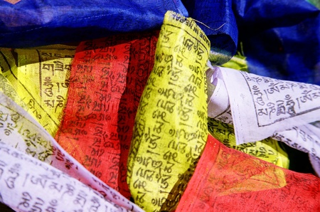 Colorful Buddhist Bannersの写真素材