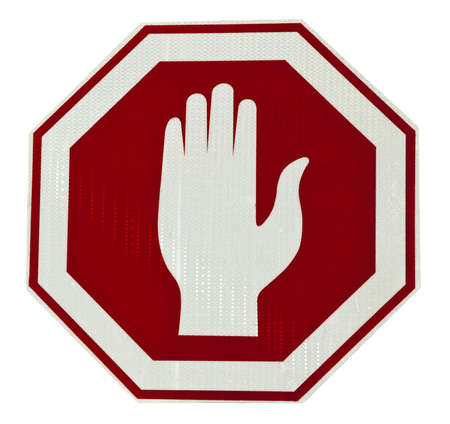 Stop sign isolated on white background. Clipping path included.