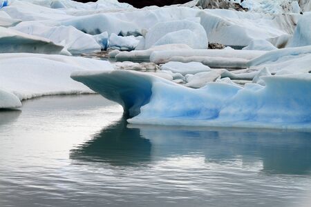 A glacier in Patagonia, South America melting into the lake.の写真素材