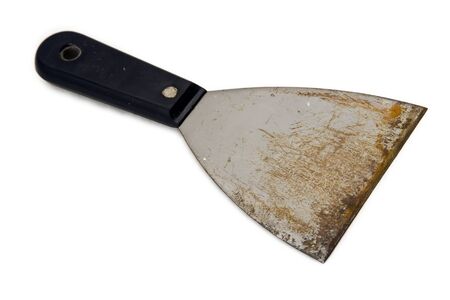 Used and Rusty Mortar isolated on white background.