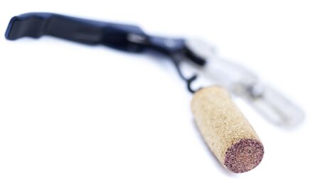 Bottle opener with a cork attached to it, isolated on white background.
Very shallow depth of fieldの写真素材