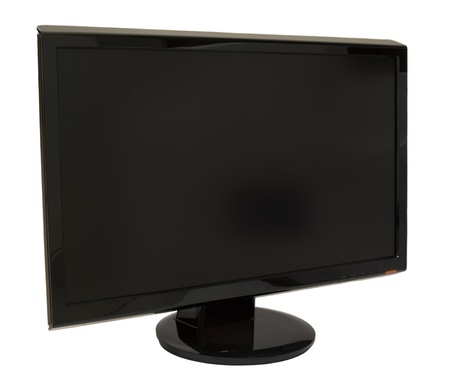 Black 20'' LCD screen isolated on white background.