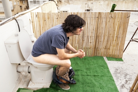 Taking A Dump Outdoorsの写真素材