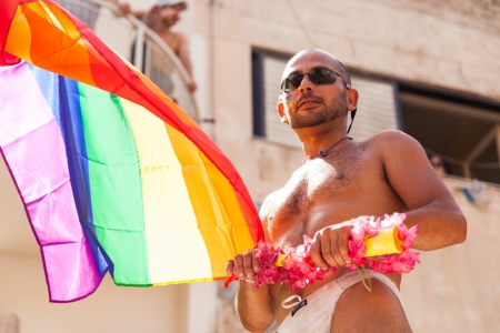 Tel-Aviv, Israel - June 7, 2013: People partying at the annual gay parade in the streets of Tel-Aviv.のeditorial素材