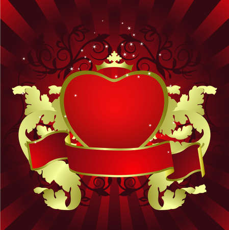 abstract floral heart with place for your textのイラスト素材