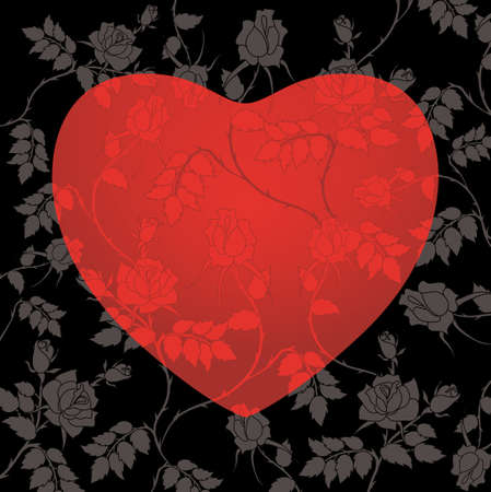 abstract floral heart with place for your textのイラスト素材