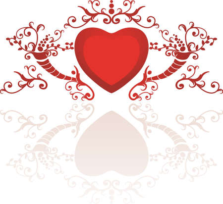 abstract floral heart with place for your textのイラスト素材