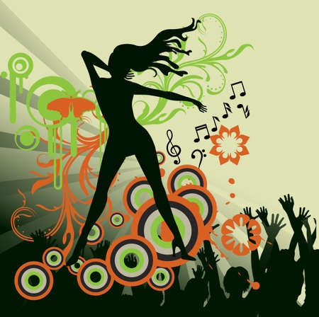 abstract dance party posterのイラスト素材