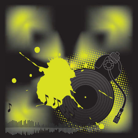 DJ turntableのイラスト素材